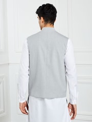 Light Grey Nehru Collar Waistcoat - Image 2 of 10