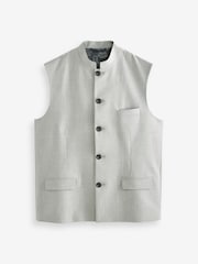 Light Grey Nehru Collar Waistcoat - Image 6 of 10
