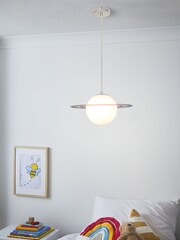 glow Blue Saturn Ceiling Light Pendant Lamp - Image 1 of 4