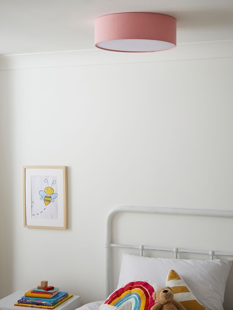 glow Pink Plain Diffused Flush Ceiling Light Pendant - Image 2 of 5