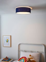 glow Blue Plain Diffused Flush Ceiling Light Pendant - Image 1 of 7
