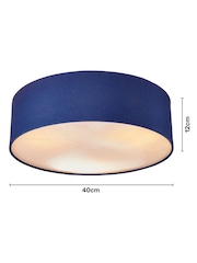 glow Blue Plain Diffused Flush Ceiling Light Pendant - Image 4 of 7