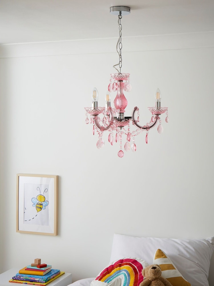 glow Pink Marie Terese 3 Light Ceiling Light - Image 2 of 5