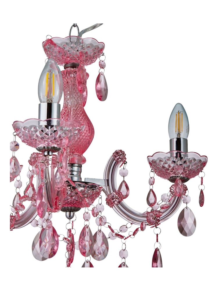 glow Pink Marie Terese 3 Light Ceiling Light - Image 5 of 5
