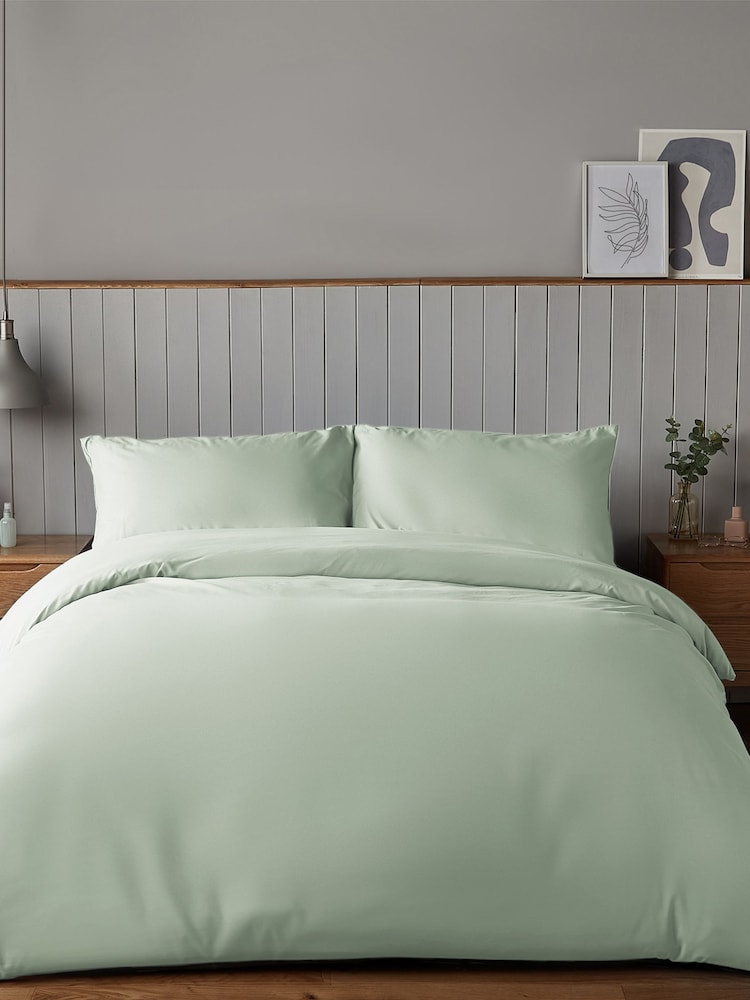 Silentnight Sage Green Sage Green Supersoft Duvet Cover and Pillowcase Set - Image 1 of 5