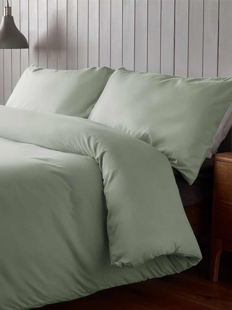 Silentnight Sage Green Sage Green Supersoft Duvet Cover and Pillowcase Set - Image 2 of 5