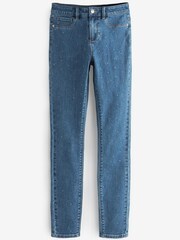 Mid Blue Sparkle Skinny Jeans - Image 5 of 5