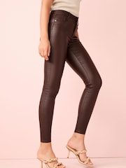 Chocolate Brown Coated Skinny Jeans - Image 3 of 5