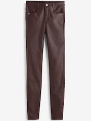 Chocolate Brown Coated Skinny Jeans - Image 5 of 5