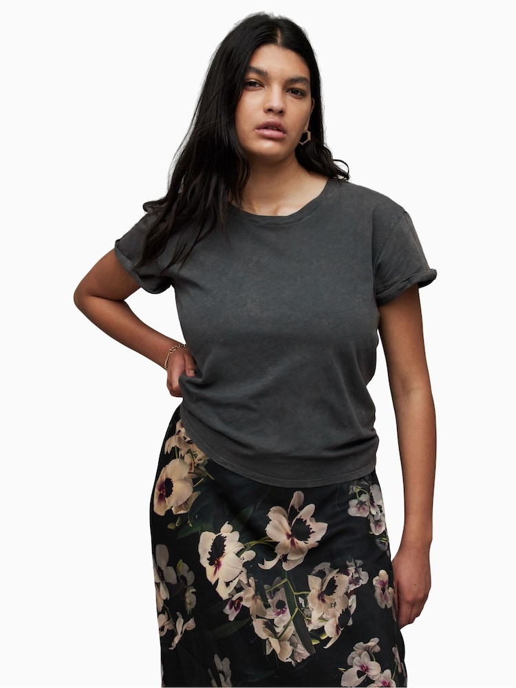 AllSaints Black Crome Anna 100% Cotton T-Shirt - Image 1 of 6