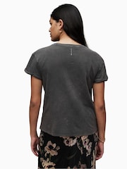 AllSaints Black Crome Anna 100% Cotton T-Shirt - Image 2 of 6