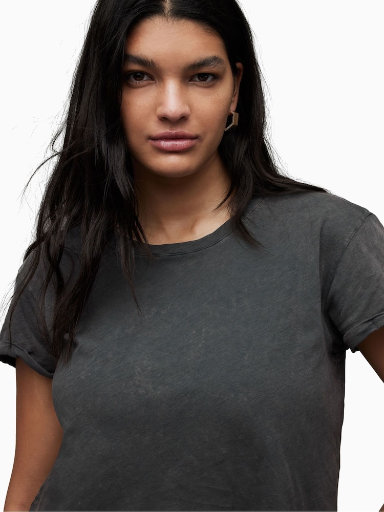 AllSaints Black Crome Anna 100% Cotton T-Shirt - Image 4 of 6