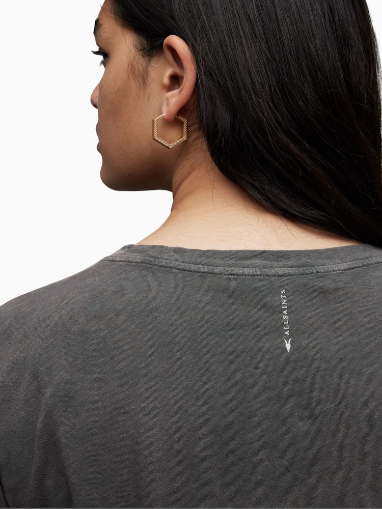 AllSaints Black Crome Anna 100% Cotton T-Shirt - Image 5 of 6
