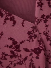 Mango Red Ruched Maxi Dress - Image 6 of 7