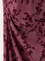 Mango Red Ruched Maxi Dress - Image 7 of 7
