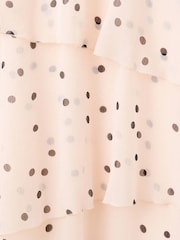 Mango Cream Long Sleeve Layered Polka Dot Dress - Image 7 of 7