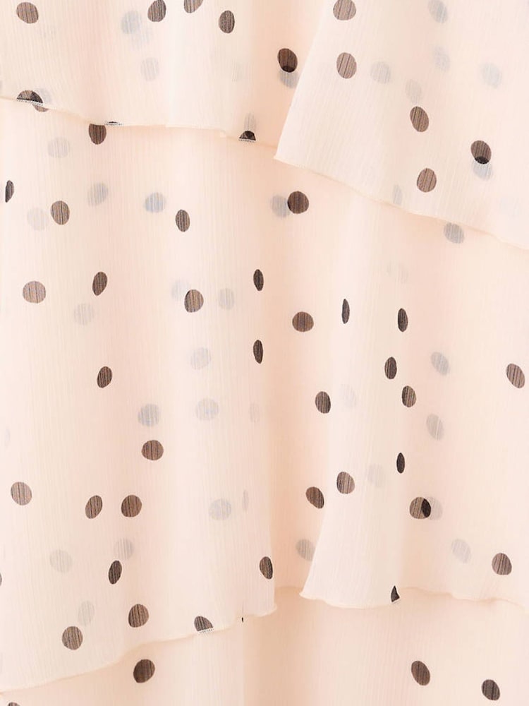 Mango Cream Long Sleeve Layered Polka Dot Dress - Image 7 of 7 Mango Cream Long Sleeve Layered Polka Dot Dress - Image 7 of 7