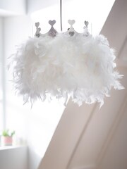 White Crown Feather Trim Easy Fit Light shade - Image 2 of 4