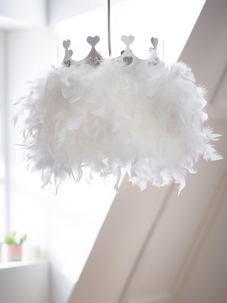 White Crown Feather Trim Easy Fit Light shade - Image 2 of 4