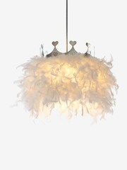 White Crown Feather Trim Easy Fit Light shade - Image 3 of 4