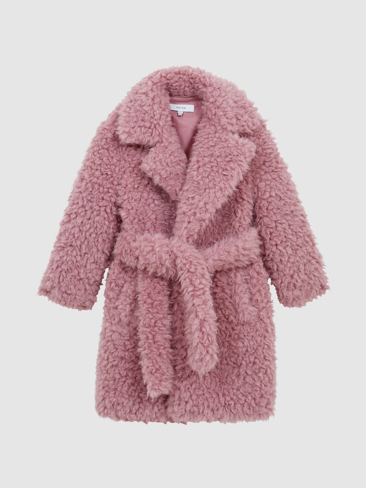 Reiss Pink Theo Senior Teddy Coat - Image 2 of 6