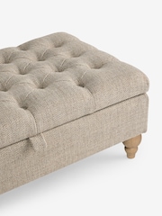 Buttoned Chunky Weave Mid Natural Buttoned Albury Medium Storage Footstool - Image 10 of 10
