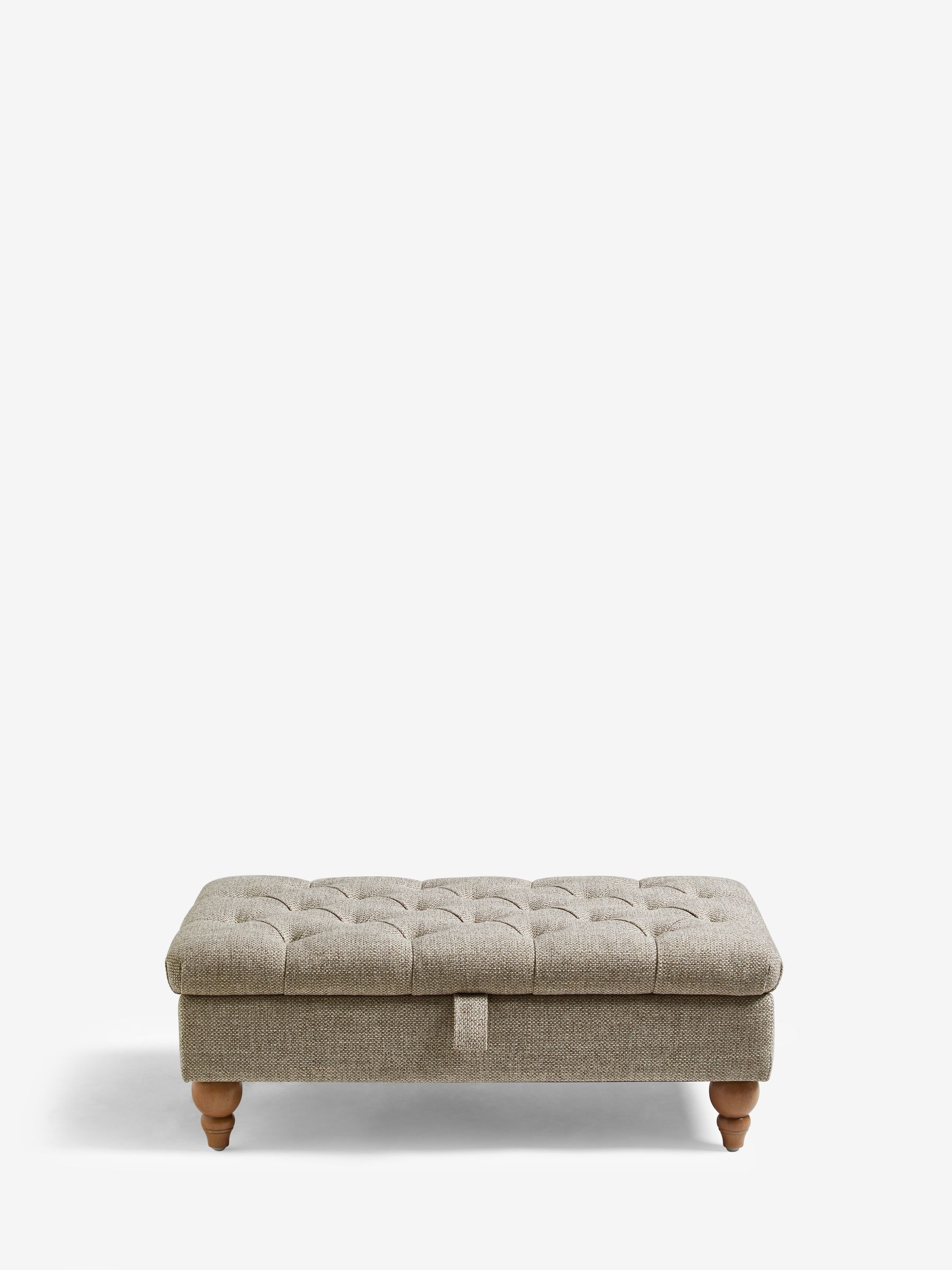 Buy Buttoned Chunky Weave Mid Natural Albury Medium Footstool from the Next UK online shop