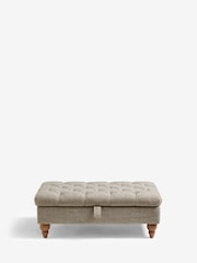 Buttoned Chunky Weave Mid Natural Albury Medium Footstool - Image 3 of 9