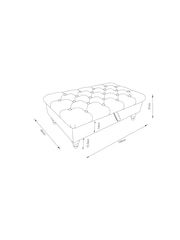 Buttoned Chunky Weave Mid Natural Albury Medium Footstool - Image 5 of 9