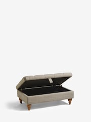Buttoned Chunky Weave Mid Natural Albury Medium Footstool - Image 6 of 9