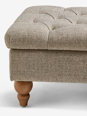 Buttoned Chunky Weave Mid Natural Albury Medium Footstool - Image 7 of 9