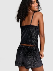 Victoria's Secret Pink Black Velvet Confetti Cami Pyjama Top - Image 3 of 3