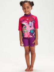 Speedo Girls Pink Learn to Swim Sun Protection Top & Shorts - Image 1 of 9
