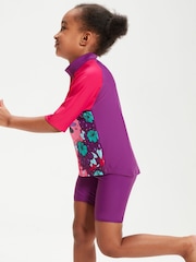 Speedo Girls Pink Learn to Swim Sun Protection Top & Shorts - Image 2 of 9