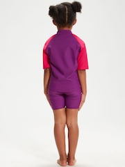 Speedo Girls Pink Learn to Swim Sun Protection Top & Shorts - Image 3 of 9