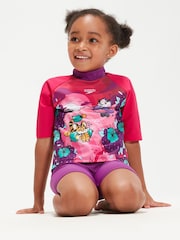 Speedo Girls Pink Learn to Swim Sun Protection Top & Shorts - Image 4 of 9