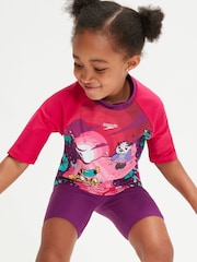 Speedo Girls Pink Learn to Swim Sun Protection Top & Shorts - Image 5 of 9