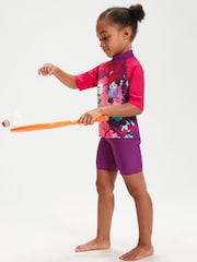 Speedo Girls Pink Learn to Swim Sun Protection Top & Shorts - Image 6 of 9