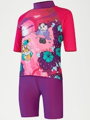 Speedo Girls Pink Learn to Swim Sun Protection Top & Shorts - Image 7 of 9