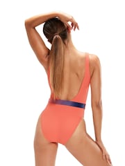 Speedo Womens Orange Belted Deep U-Back Swimsuits - Image 2 of 14