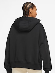 Nike Black Oversized Phoenix Fleece Over Mini Swoosh Pullover Hoodie - Image 2 of 3