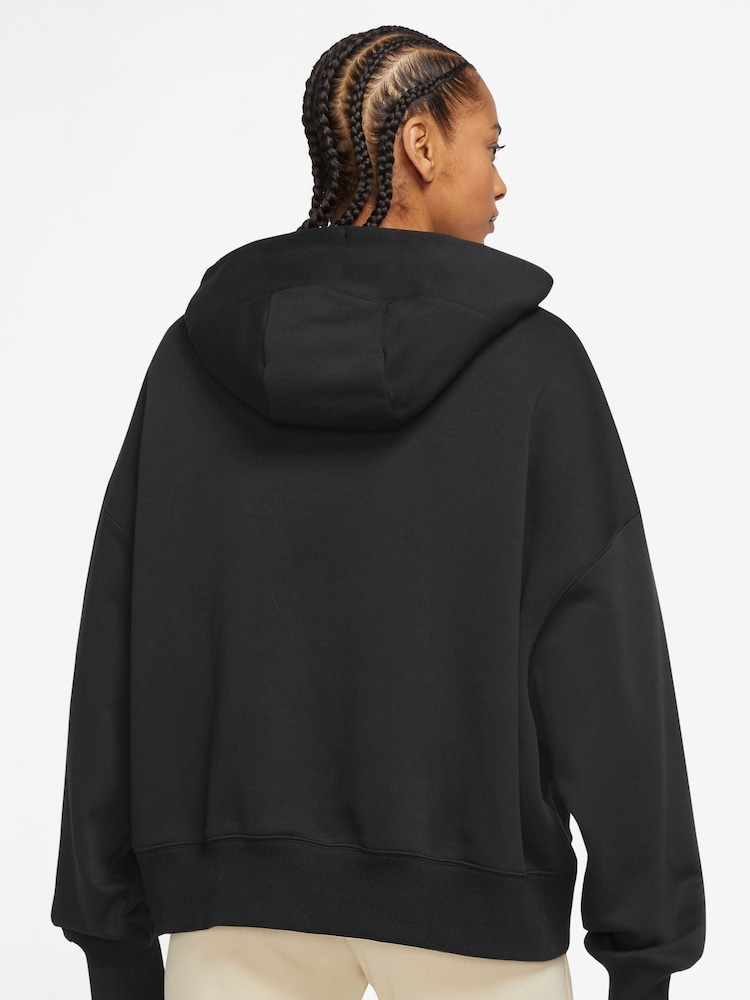 Nike Black Oversized Phoenix Fleece Over Mini Swoosh Pullover Hoodie - Image 2 of 3