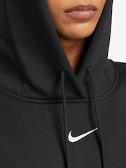 Nike Black Oversized Phoenix Fleece Over Mini Swoosh Pullover Hoodie - Image 3 of 3