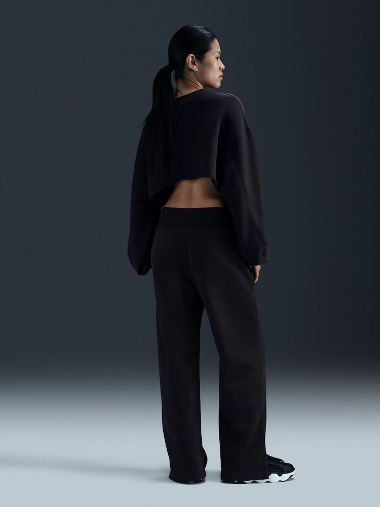 Nike Black Phoenix Fleece High Waisted Wide Leg Joggers - Image 2 of 7