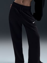 Nike Black Phoenix Fleece High Waisted Wide Leg Joggers - Image 3 of 7