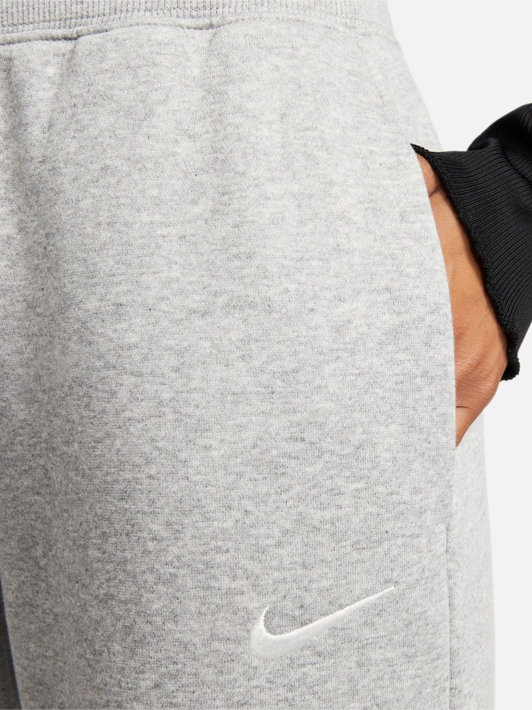 Donkergrijs gemêleerd - Nike Phoenix fleece joggingbroek met hoge taille en wijde pijpen - Image 5 of 7