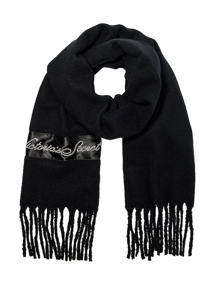 Victoria's Secret Black Cosy Blanket Scarf - Image 1 of 2 Victoria's Secret Black Cosy Blanket Scarf - Image 1 of 2