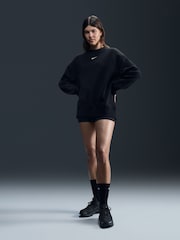 Nike Black Oversized Mini Swoosh Sweatshirt - Image 1 of 7
