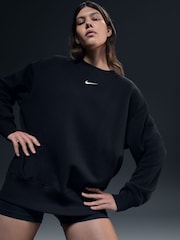 Nike Black Oversized Mini Swoosh Sweatshirt - Image 3 of 7