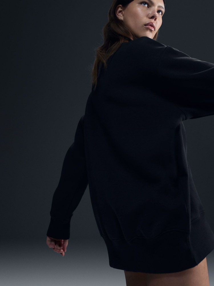 Nike Black Oversized Mini Swoosh Sweatshirt - Image 4 of 7